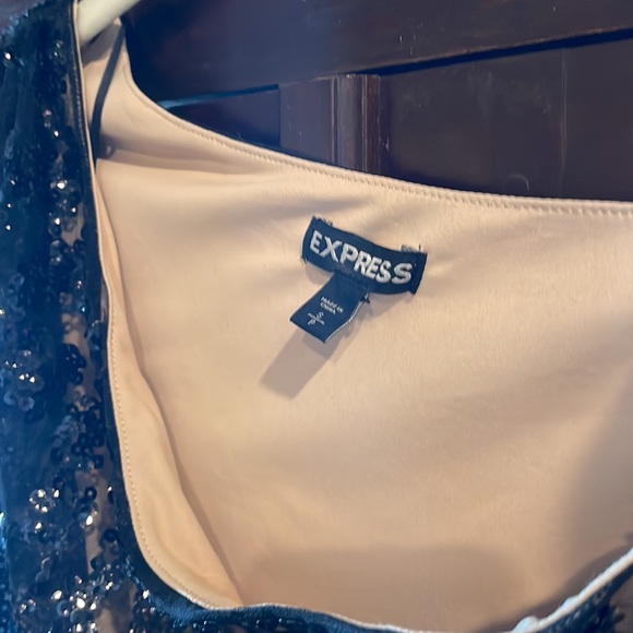 Express sequin 1 sleeve womens top size Small - Picture 5 of 10